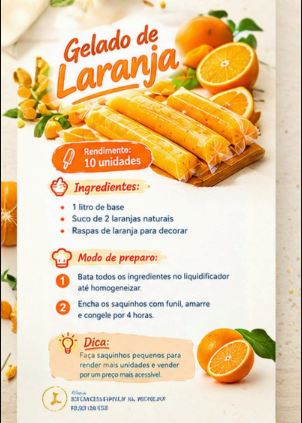 Receita de Gelado de Laranja